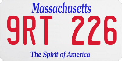 MA license plate 9RT226