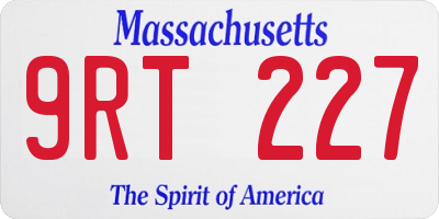 MA license plate 9RT227
