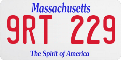 MA license plate 9RT229