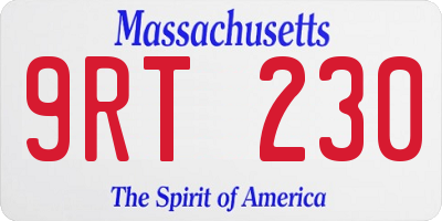 MA license plate 9RT230