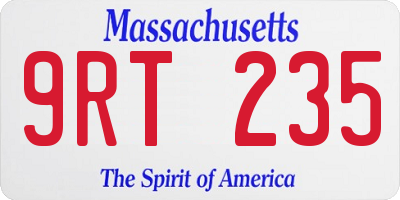 MA license plate 9RT235