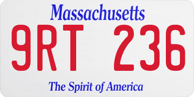MA license plate 9RT236