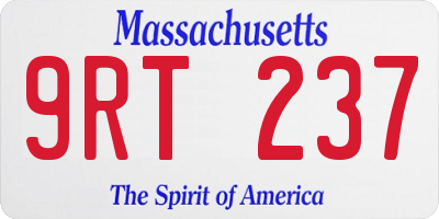 MA license plate 9RT237