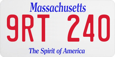 MA license plate 9RT240