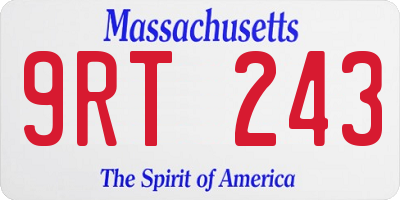 MA license plate 9RT243