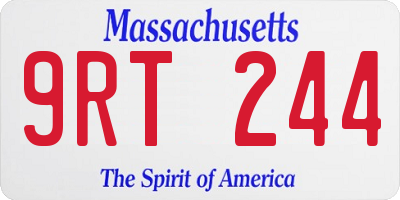 MA license plate 9RT244
