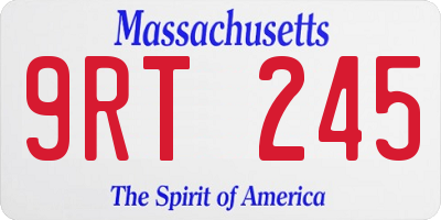 MA license plate 9RT245