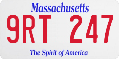 MA license plate 9RT247