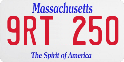 MA license plate 9RT250