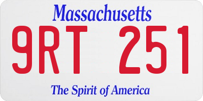 MA license plate 9RT251