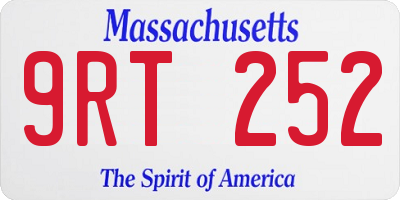 MA license plate 9RT252