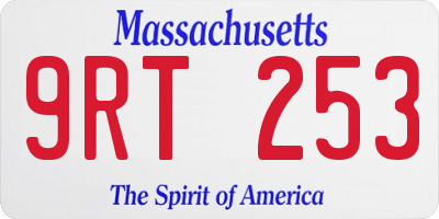 MA license plate 9RT253