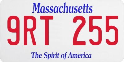 MA license plate 9RT255