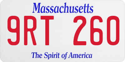 MA license plate 9RT260