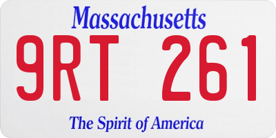 MA license plate 9RT261