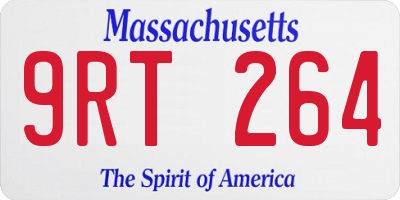 MA license plate 9RT264