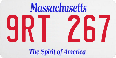 MA license plate 9RT267