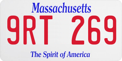 MA license plate 9RT269