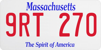 MA license plate 9RT270