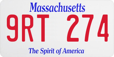 MA license plate 9RT274