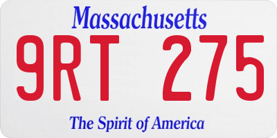 MA license plate 9RT275