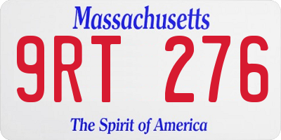 MA license plate 9RT276