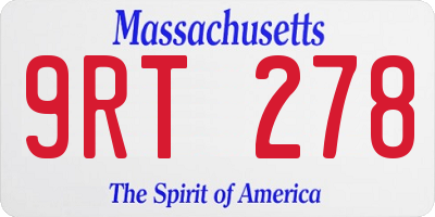 MA license plate 9RT278