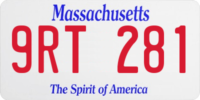 MA license plate 9RT281
