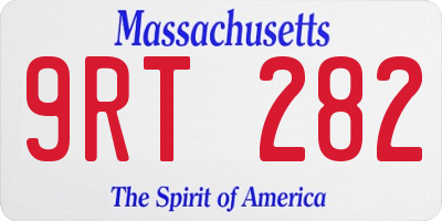 MA license plate 9RT282