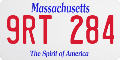 MA license plate 9RT284