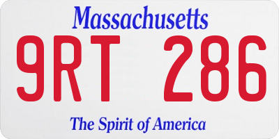 MA license plate 9RT286