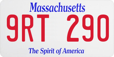 MA license plate 9RT290