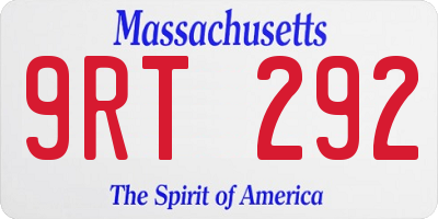 MA license plate 9RT292