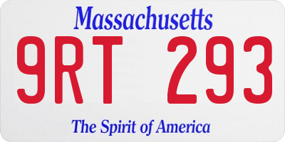 MA license plate 9RT293