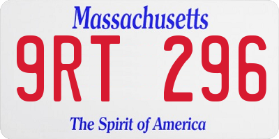 MA license plate 9RT296