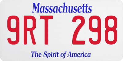 MA license plate 9RT298