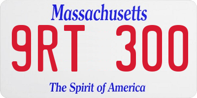 MA license plate 9RT300