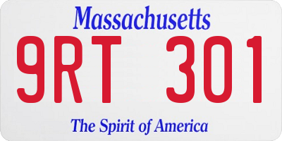 MA license plate 9RT301