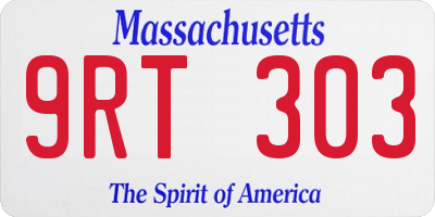 MA license plate 9RT303