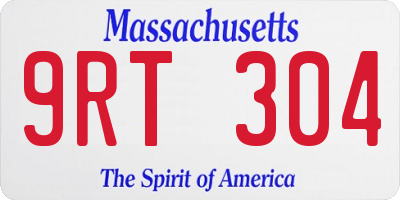 MA license plate 9RT304