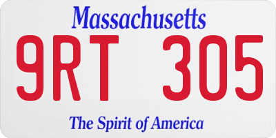 MA license plate 9RT305