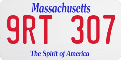 MA license plate 9RT307