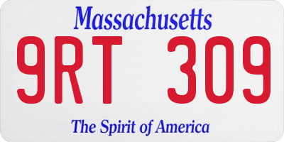 MA license plate 9RT309