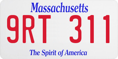 MA license plate 9RT311