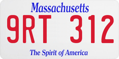 MA license plate 9RT312