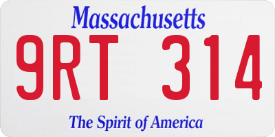 MA license plate 9RT314