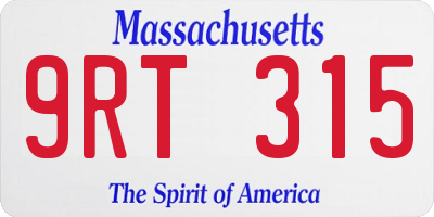 MA license plate 9RT315