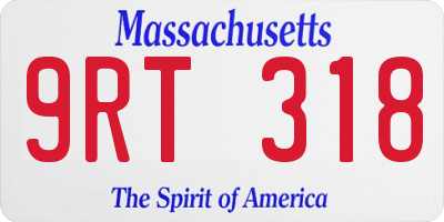 MA license plate 9RT318