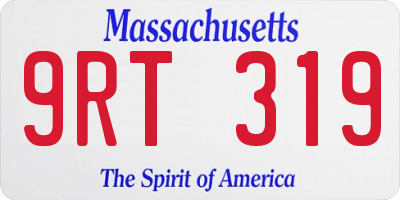 MA license plate 9RT319