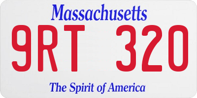 MA license plate 9RT320